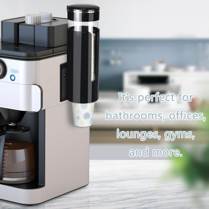 MYITYARD Cup Dispenser  Wall Mount Water Cooler Cup Dispenser fits 4-7 oz Disposable Paper and Plastic Cups  Pull Type Cup Holder for Bathroom  Office  Break Room  Gym  Black - Image 5